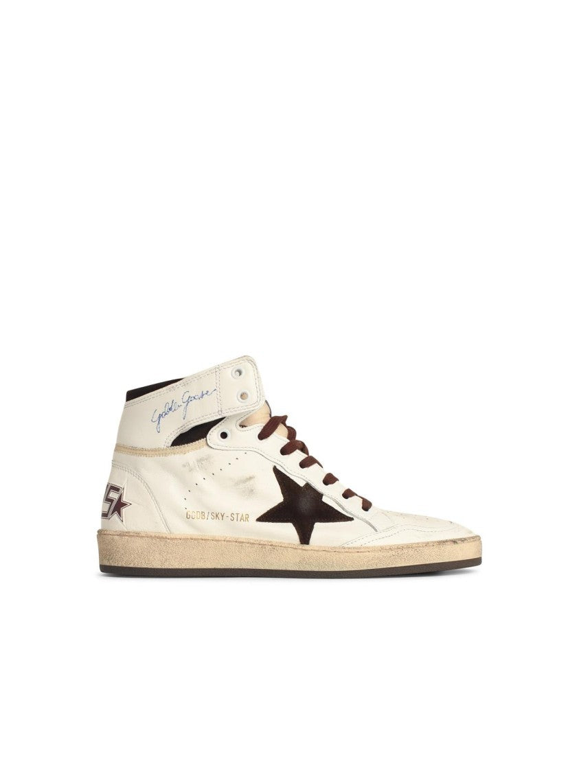 Golden Goose 'Sky Star' White Leather Sneakers