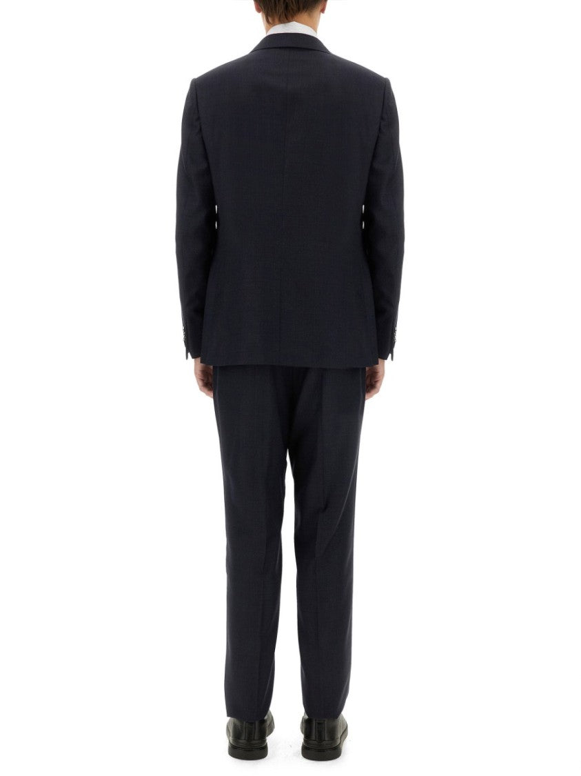 Zegna Single-Breasted Black Wool Suit With Notch Lapel