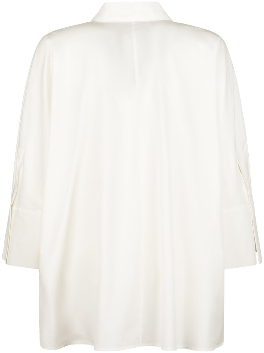 Max Mara Boxy Silhouetted White Shirt With Classic Collar