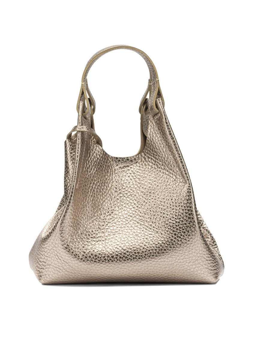 Gianni Chiarini Textured Metallic Leather Handbag With Detachable Strap