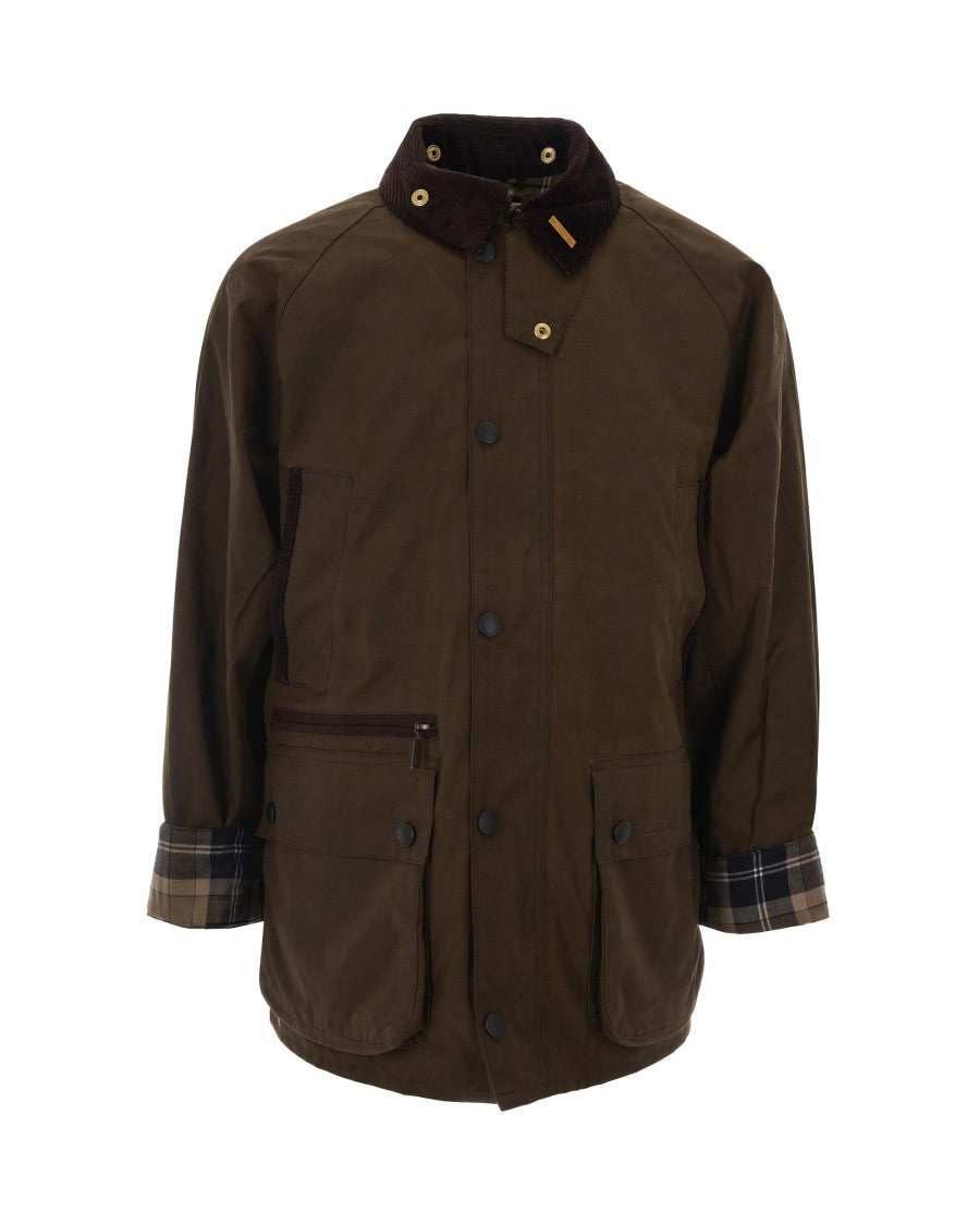 Barbour Bedale Tartan Lining Corduroy Collar Waxed Cotton Jacket