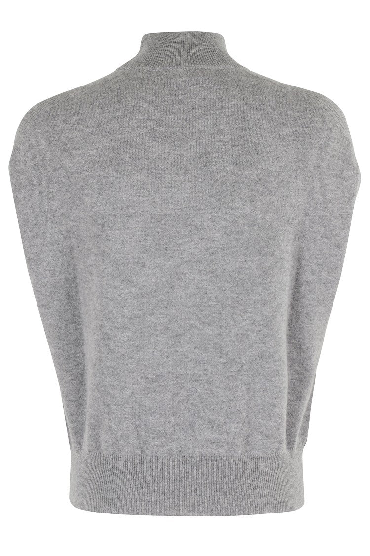 Semi Couture Half Neck Sleeveless Sweater In Verity Vest Pattern