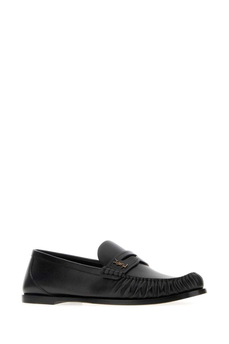 Saint Laurent Black Leather Laurent Loafers