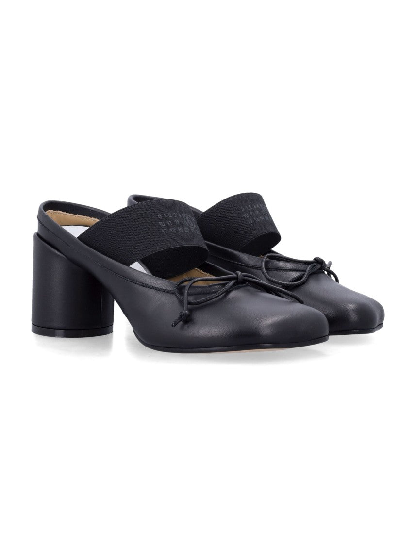 Mm6 By Maison Margiela Anatomic Chunky Block Heel Leather Mules