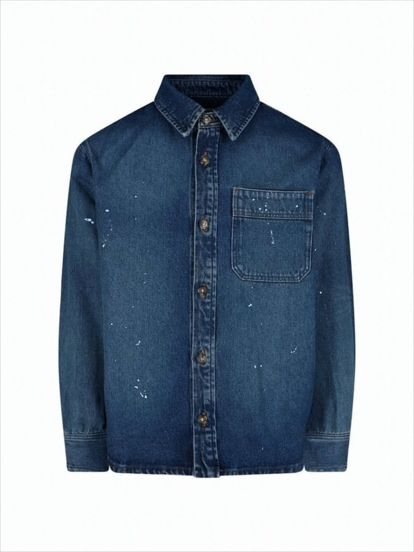 A.P.C. Button-Down Denim Shirt With Classic Collar