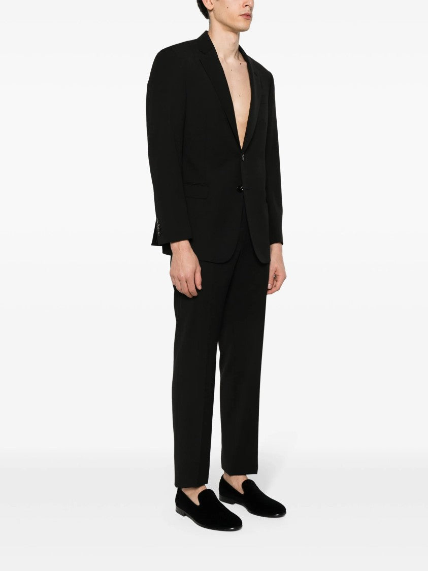 Giorgio Armani Tailored Black Wool Notch Lapel Suit