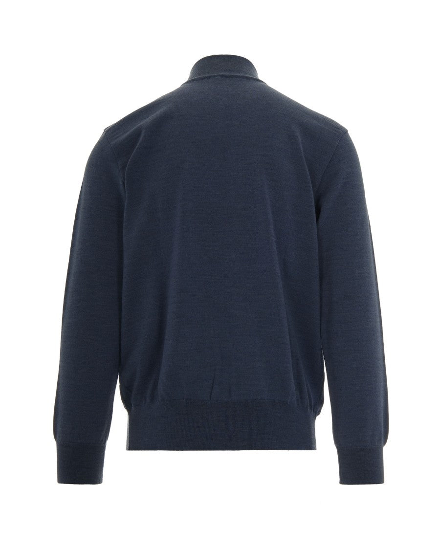 Paul & Shark Blue Half-Zip Sweater