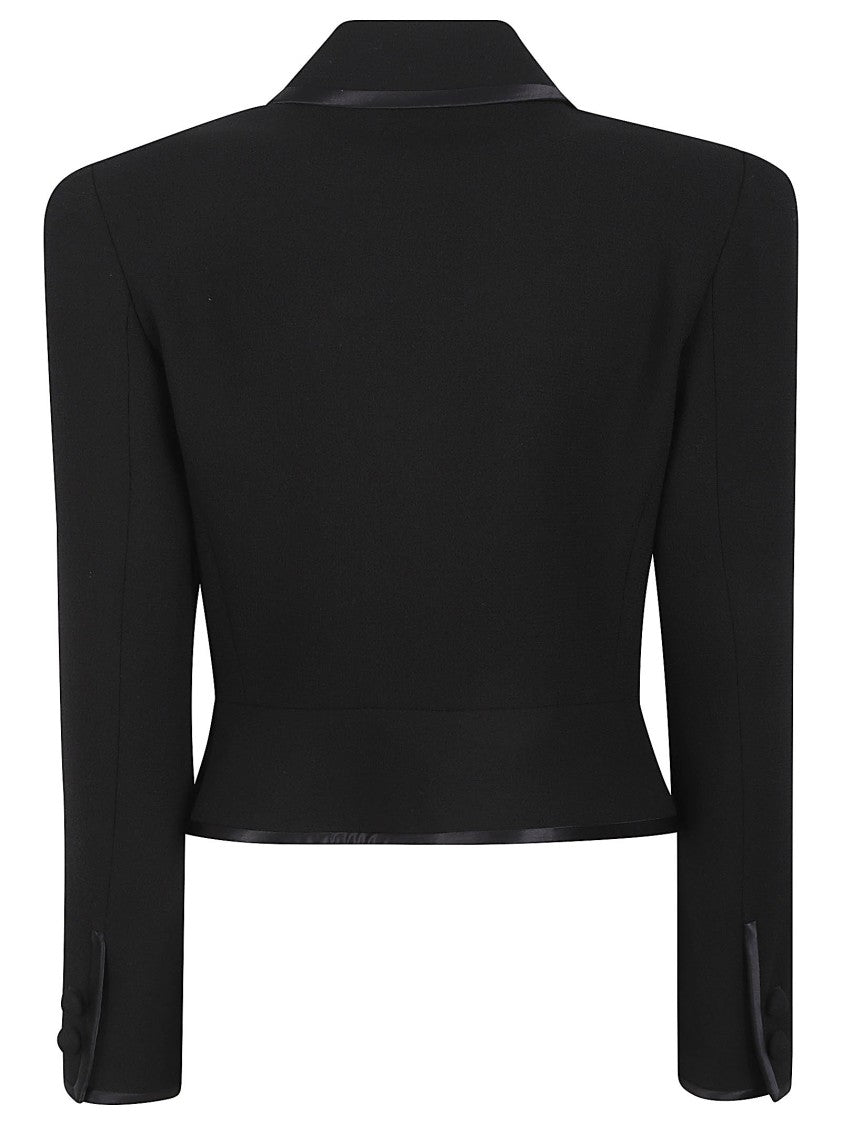 Valentino Garavani Tailored Cropped Jacket With Satin Trim