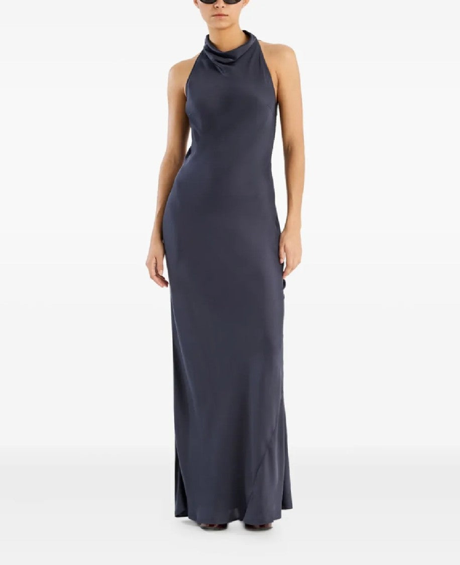 Rotate Floor-Length Satin Maxi Dress