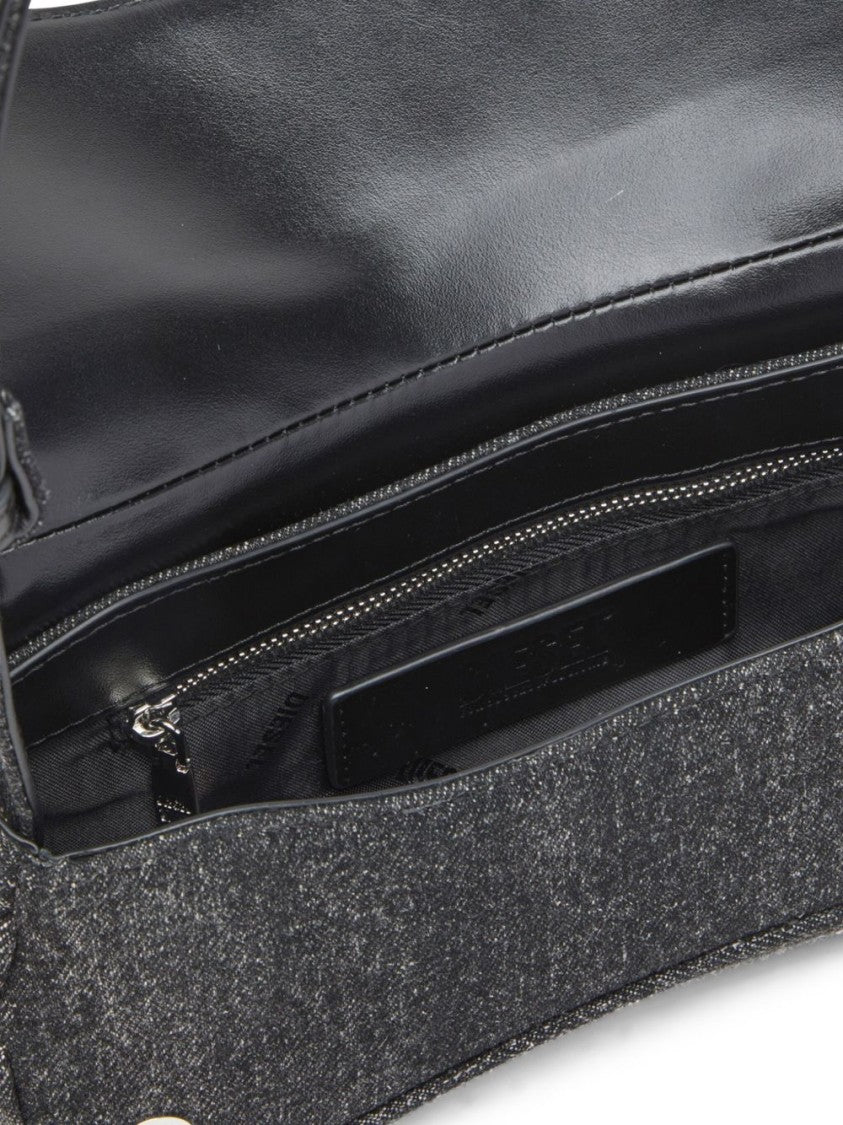 Diesel Grey Foldover Top Bag