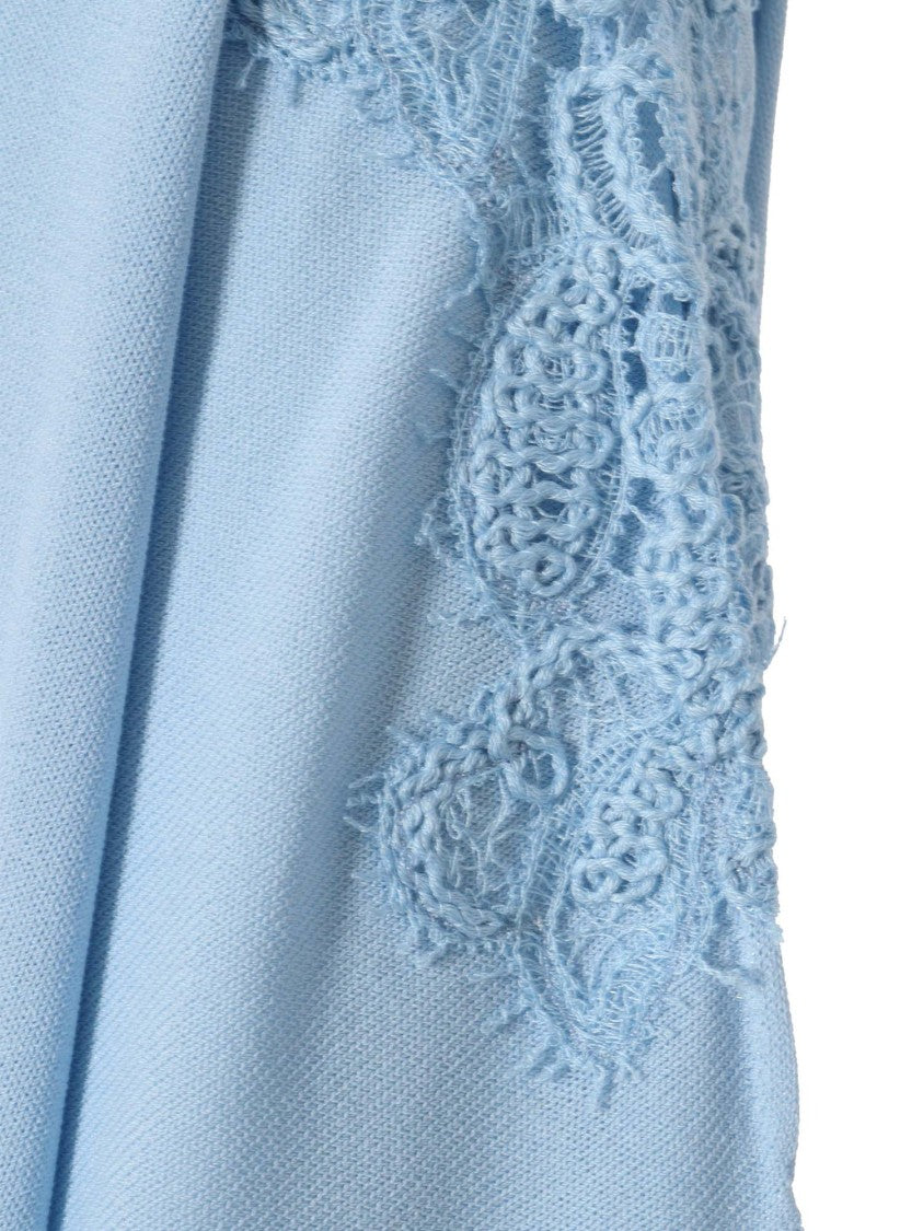 Ermanno Scervino Light Blue Shirt With Lace
