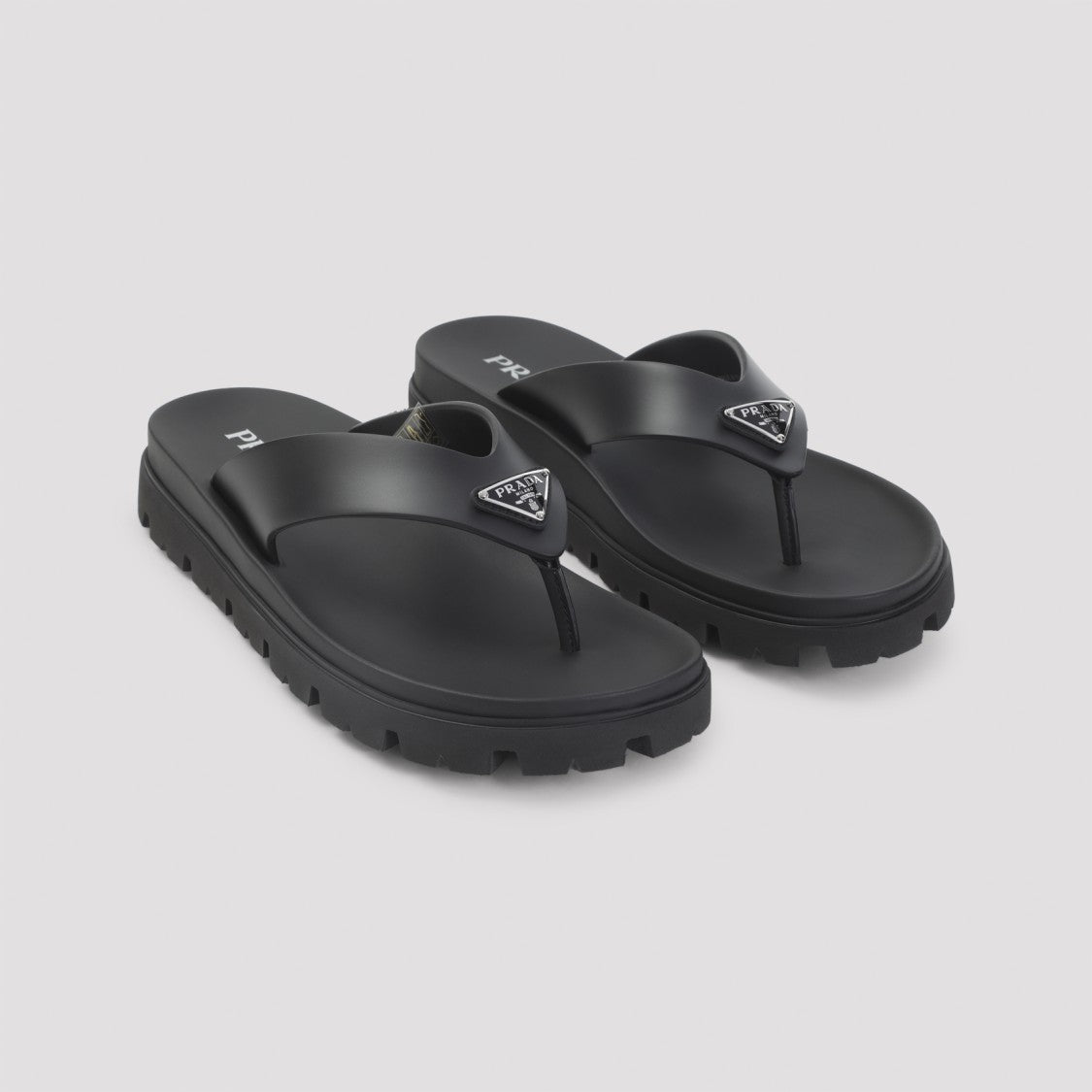 Prada Matte Black Eva Sandals
