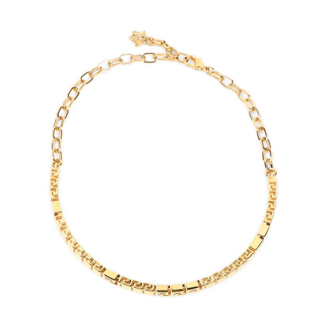 Versace Gold-Toned Brass Necklace With Geometric Design