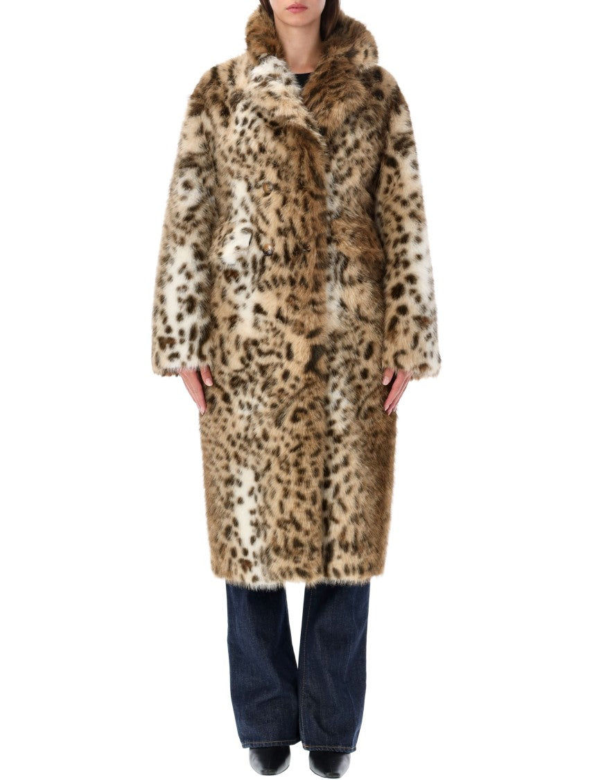 Sword Coat Eco Leo Leopard Print Faux Fur Coat