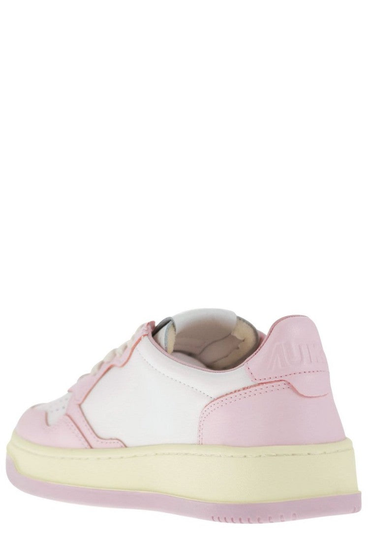 Autry Smooth Leather Low-Top Sneakers With Pastel Accents