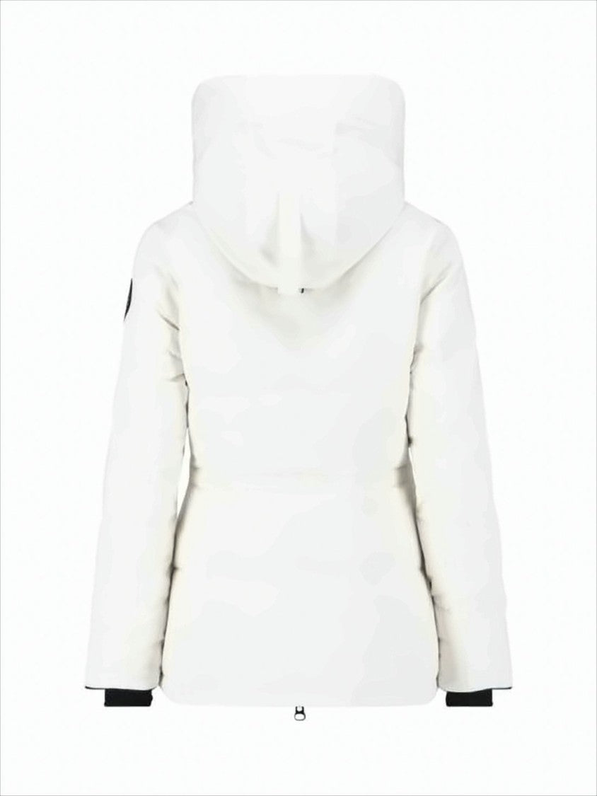 Canada Goose Padded White Down Coat With High Collar
