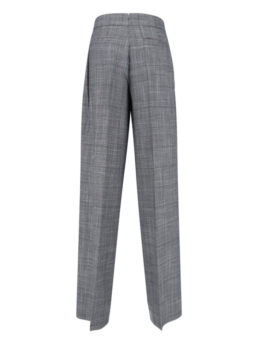 Sa Su Phi Tailored Grey Plaid Trousers With High Waist