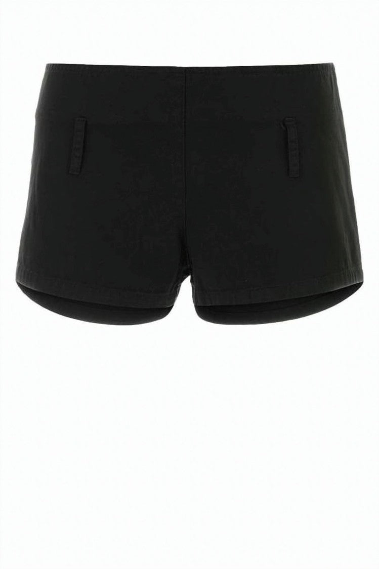 Gimaguas Low-Rise Minimalist Black Shorts With Curved Hem