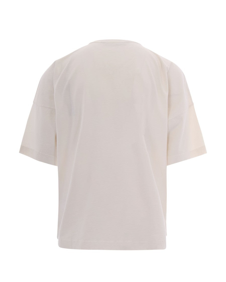 Palm Angels Oversized T-Shirt With Brown Bear Graphic And Ribbed Neckline