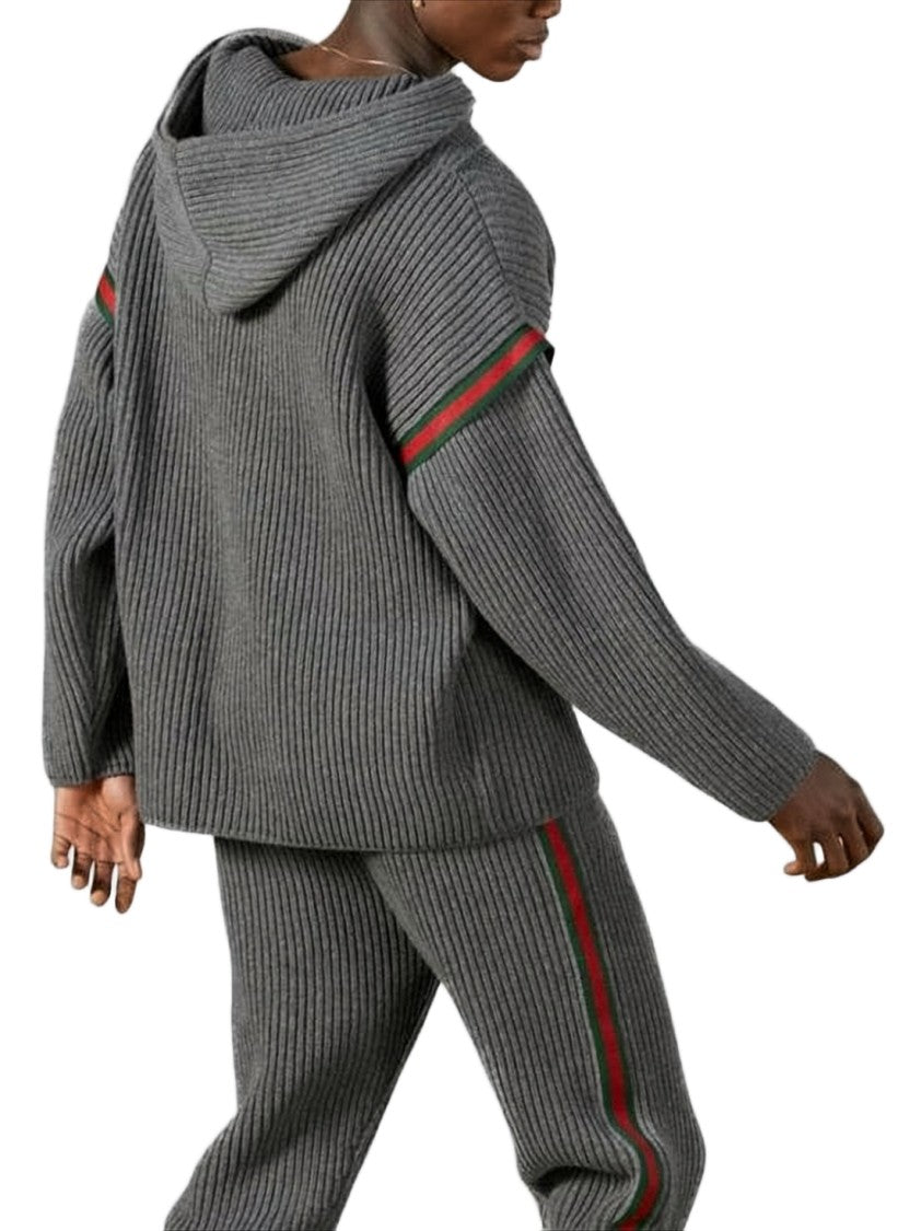 Gucci Ribbed Knit Sweater With Hood