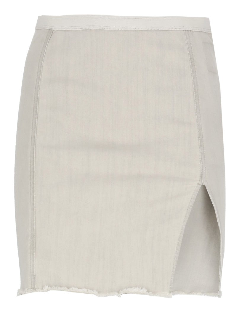 Drkshdw By Rick Owens Sacri Mini Skirt With Elastic Waistband And Rear Vent