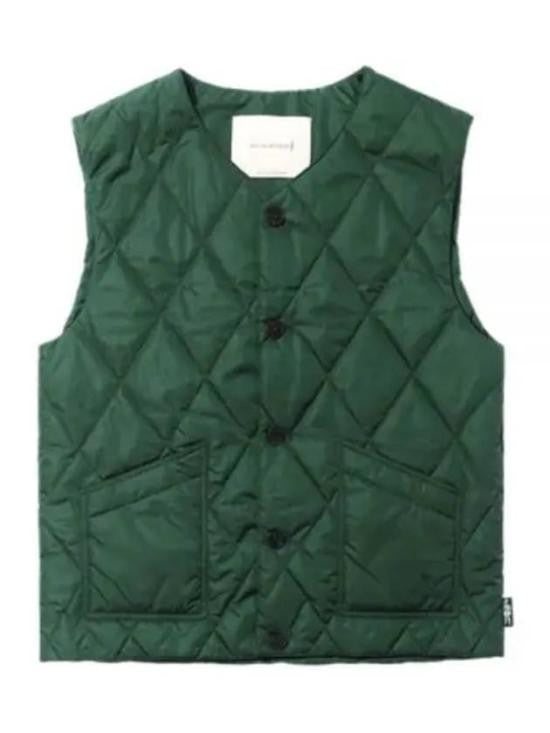 Mackintosh Quilted Green Vest With Button-Up Front