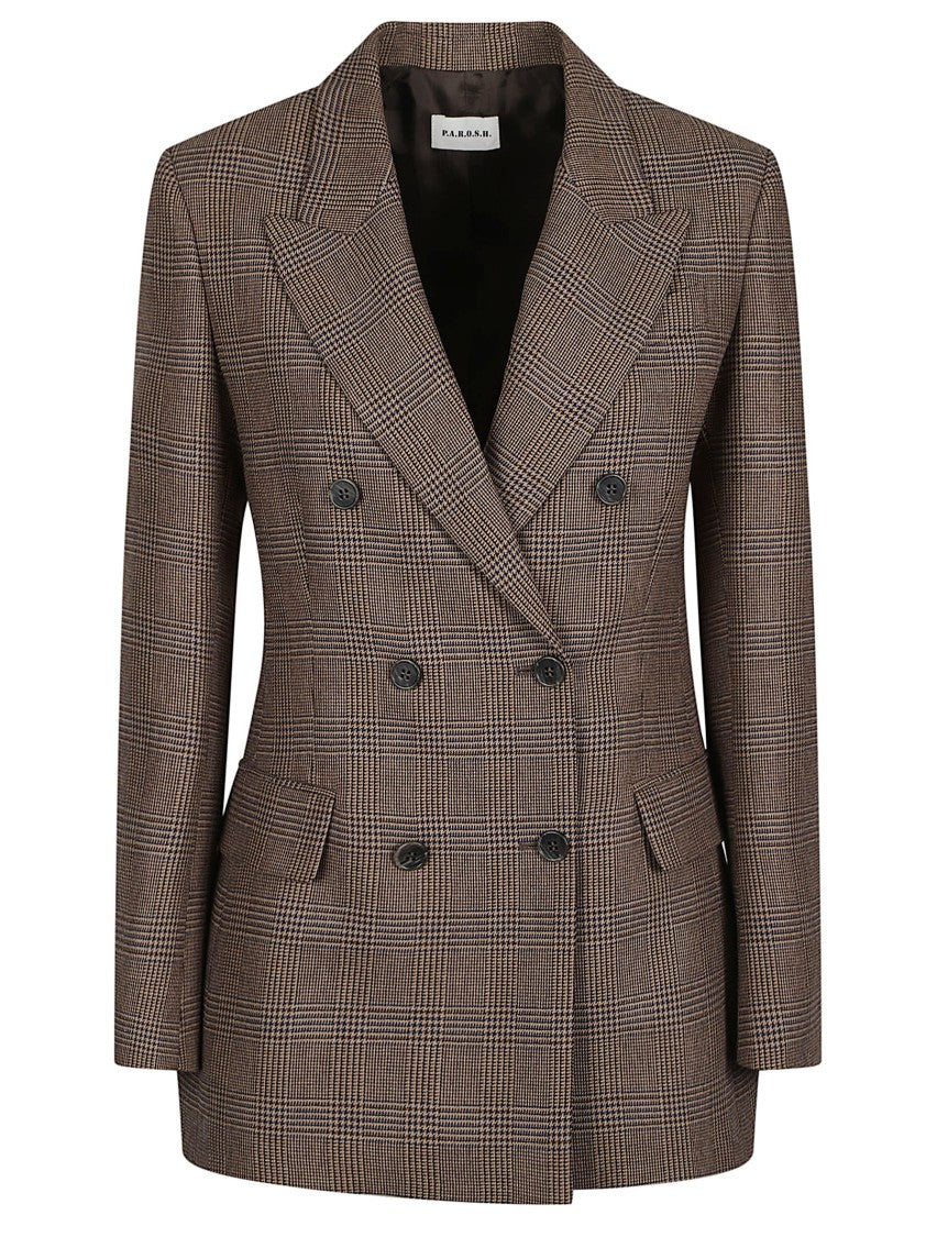P.A.R.O.S.H. Riley Double-Breasted Tailored Viscose-Blend Blazer