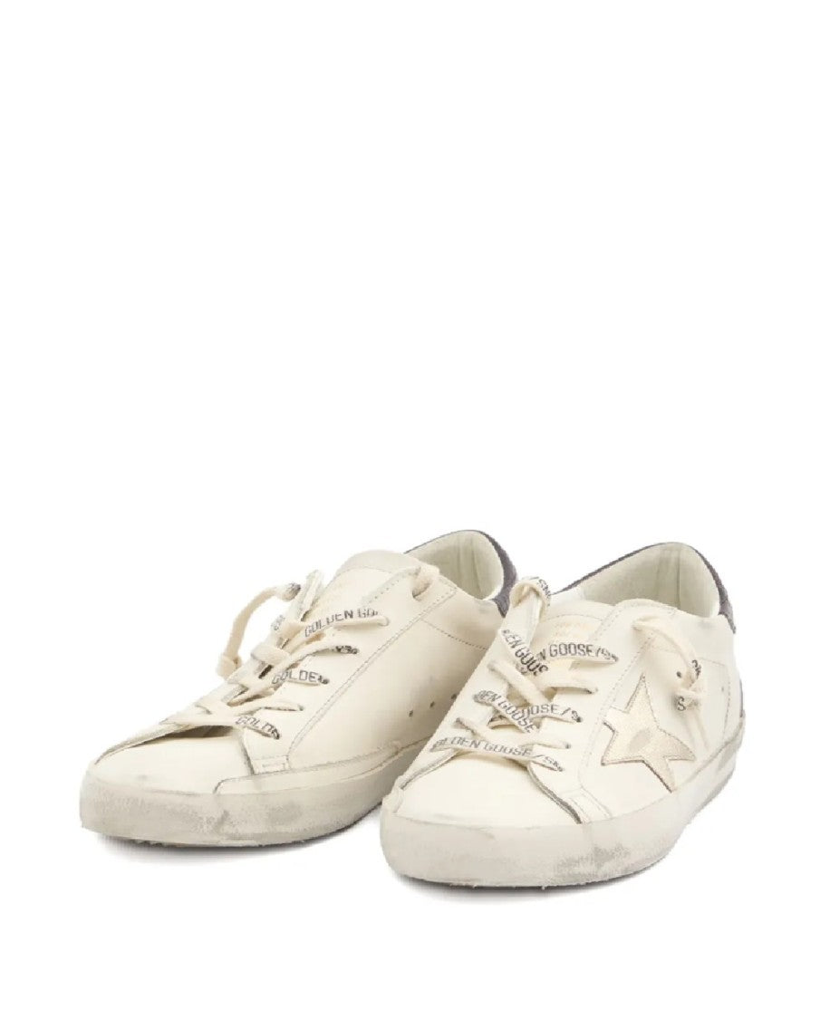 Golden Goose Super Star Vintage White Leather Low-Top Sneakers