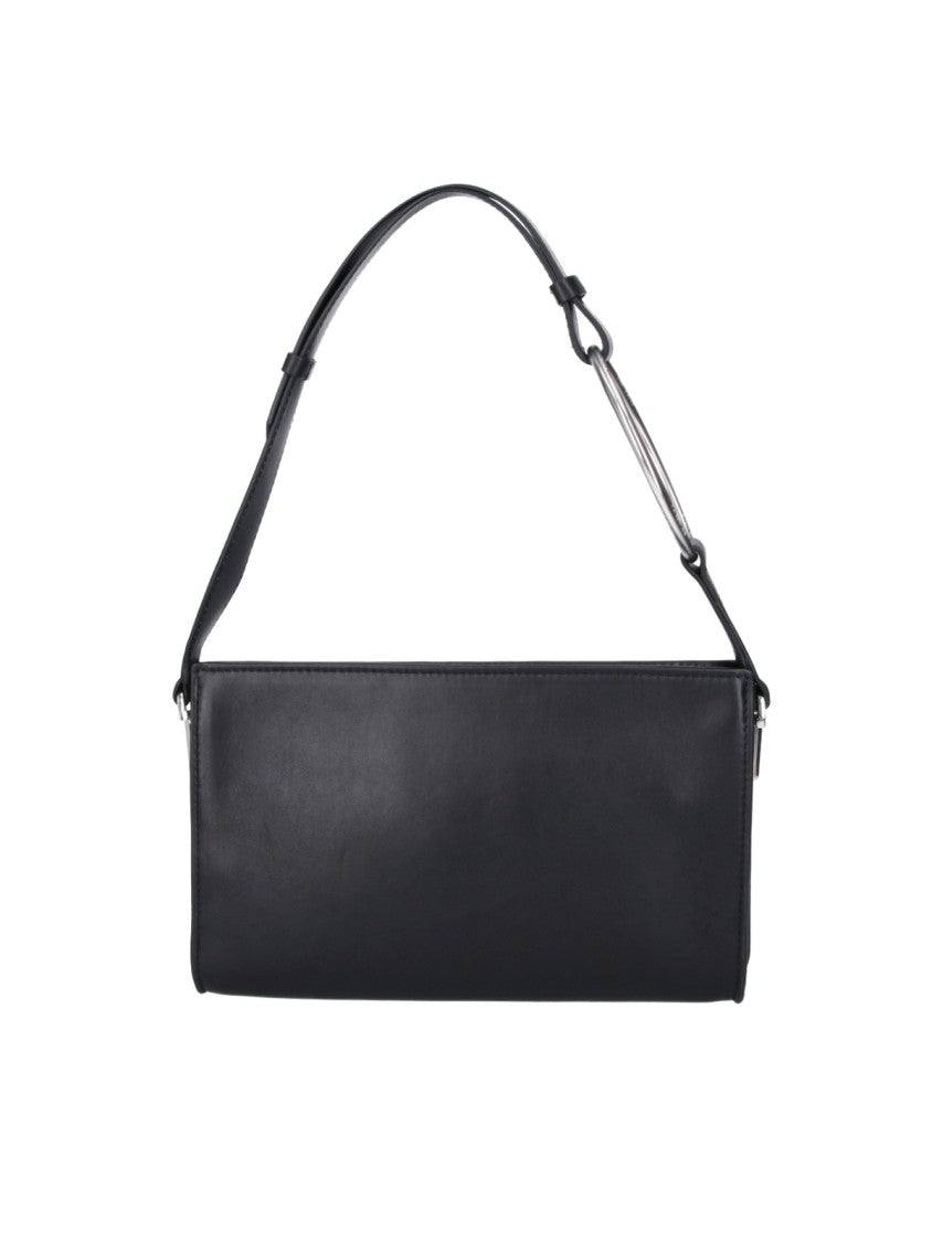 Dondup Black Calf Leather Single Handle Shoulder Bag