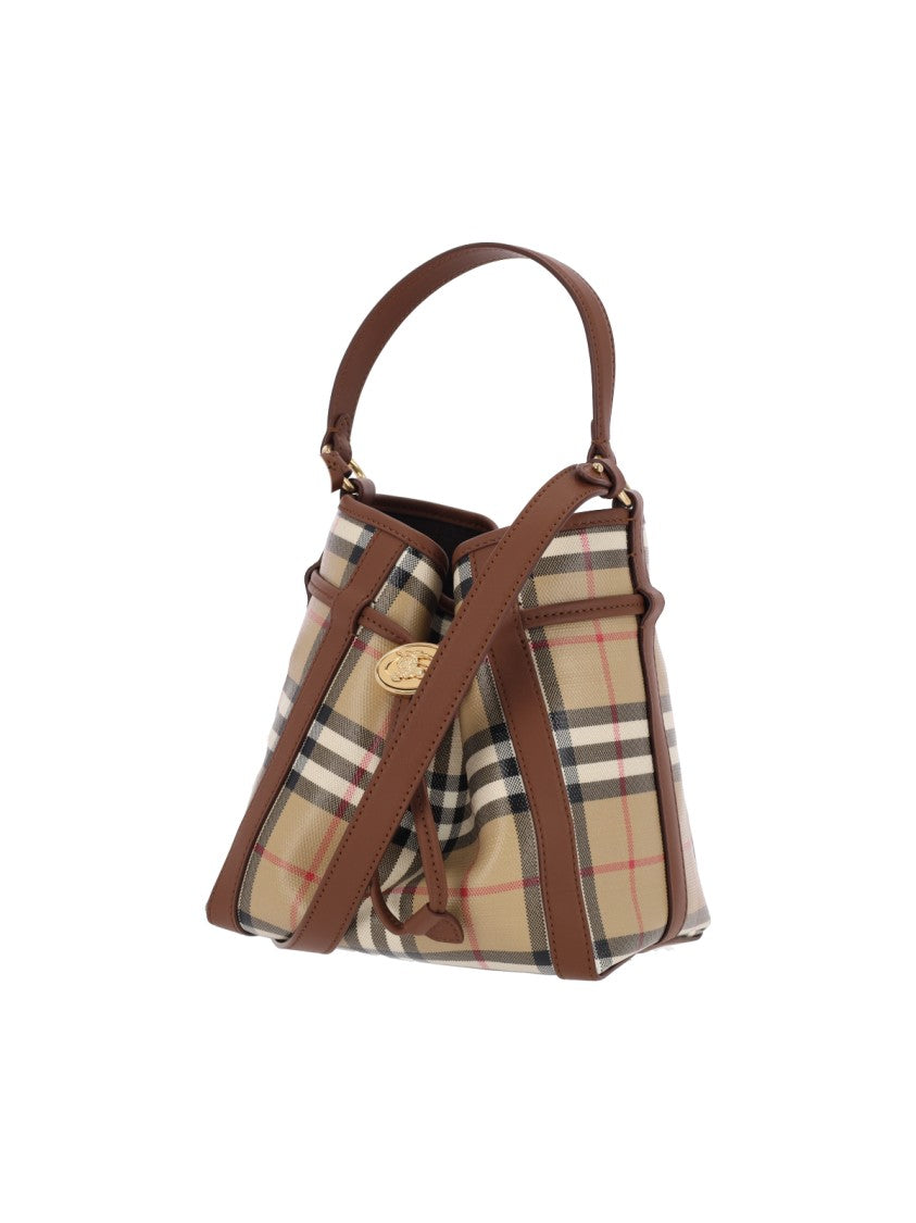 Burberry Multicolor Check Coated Cotton Canvas Mini Bucket Bag