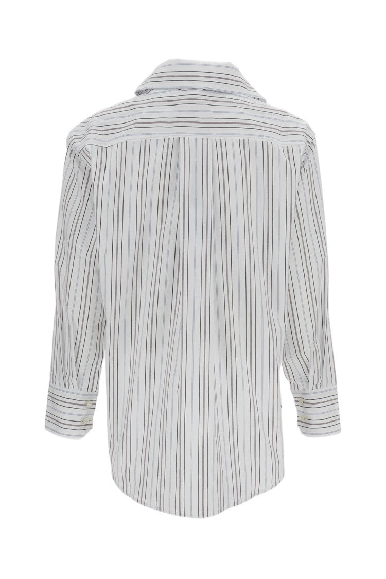 Plan C Multicolor Cotton Poplin Scarf Shirt