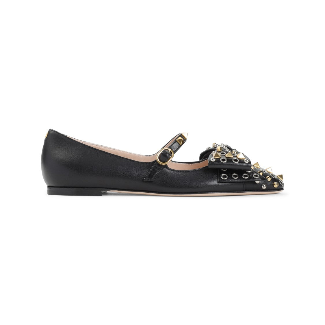 Valentino Garavani Leather Ballerinas With Stud Detailing