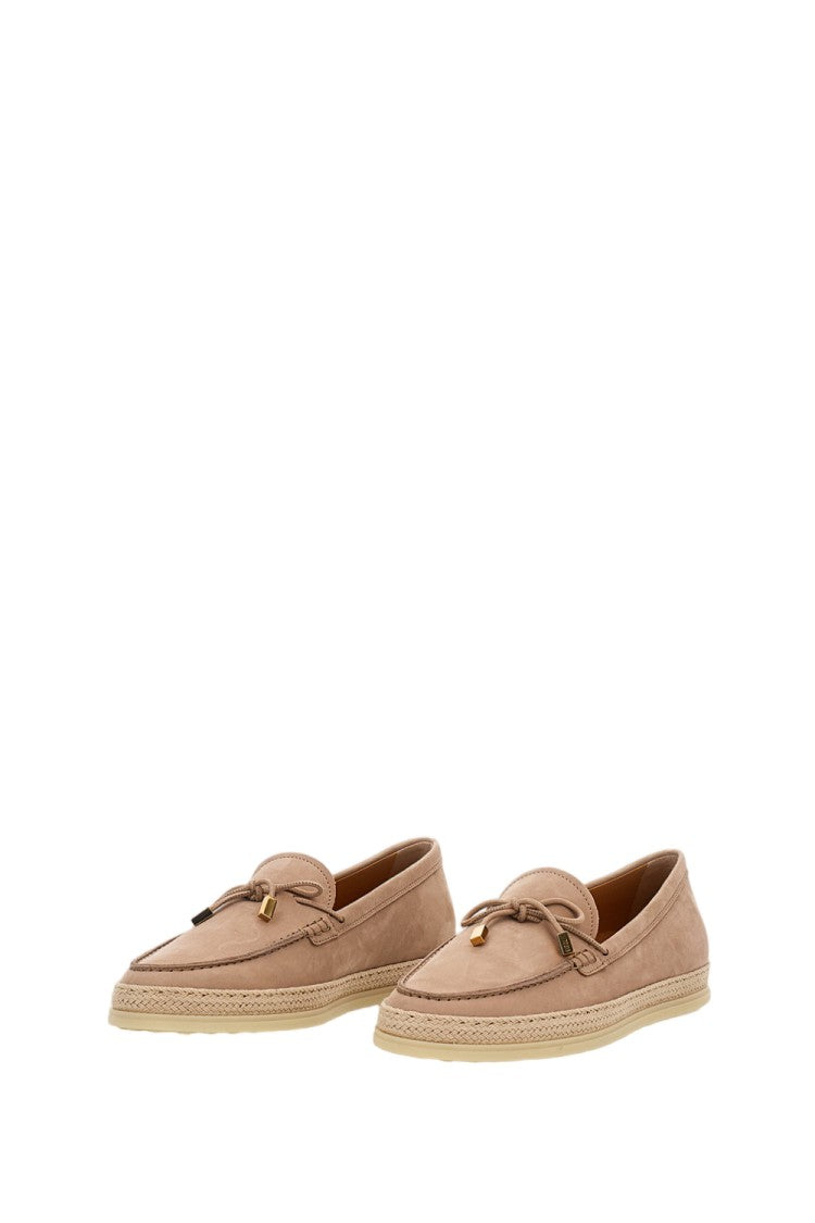 Tod's Leather And Raffia Loafer