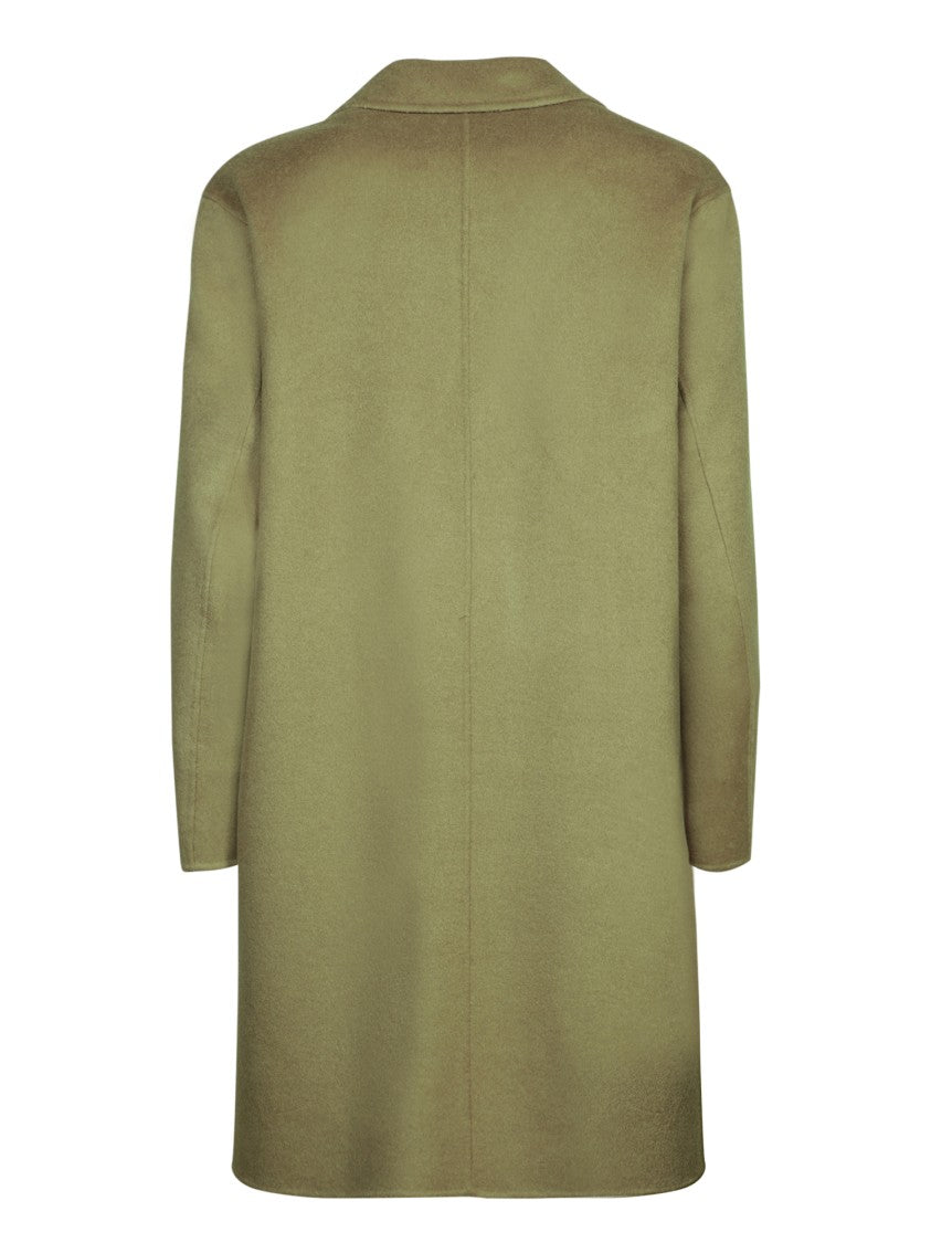 Amaranto Wool Blend Coat With Classic Lapel And Button Closure