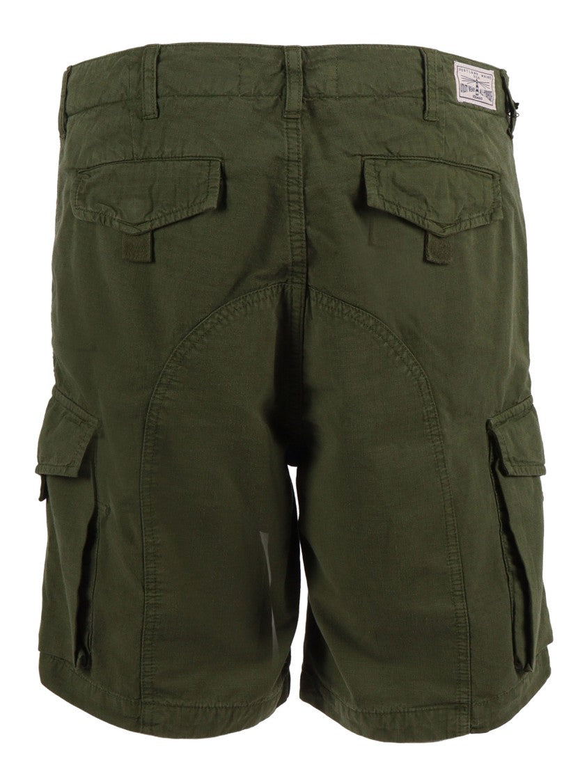 Sebago Earthy Green Northfield Cotton Cargo Denim Shorts