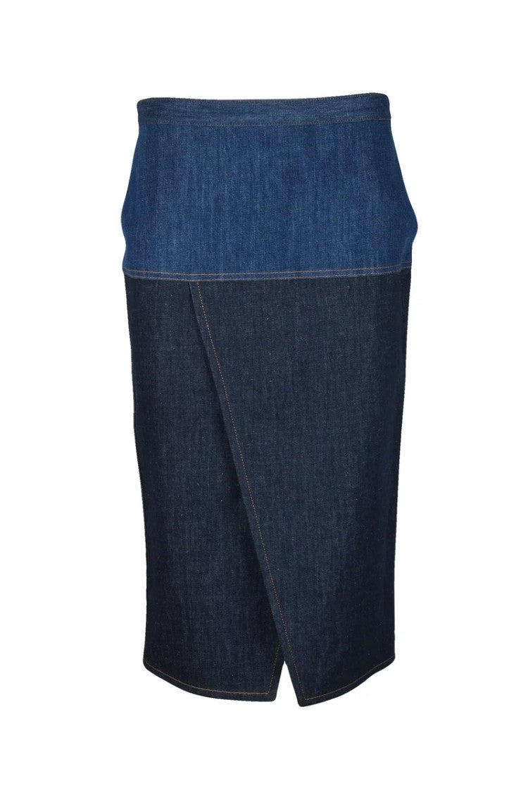 Fendi Denim Midi Skirt - Blue