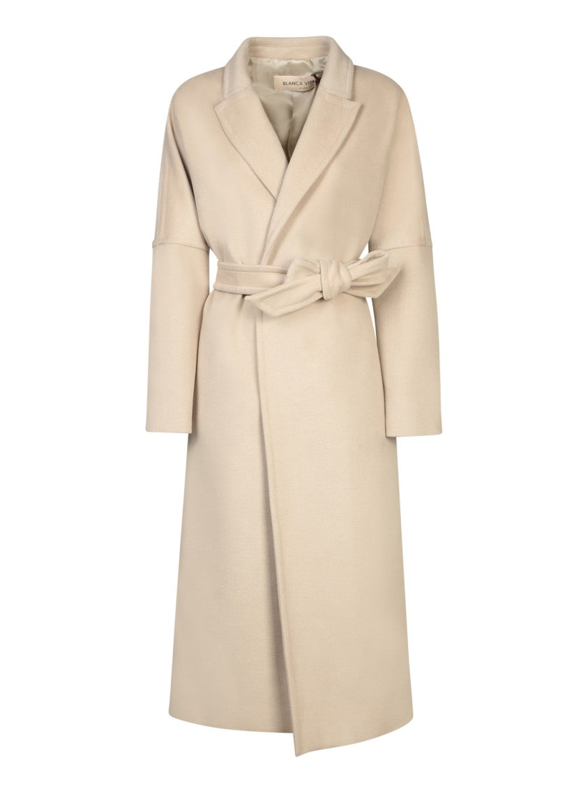 Blanca Vita Wrap Silhouette Beige Coat