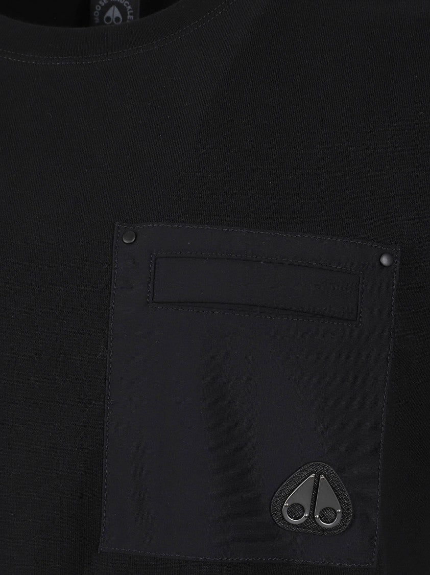 Moose Knuckles Pima Cotton Crew Neck T-Shirt With Logo Detail