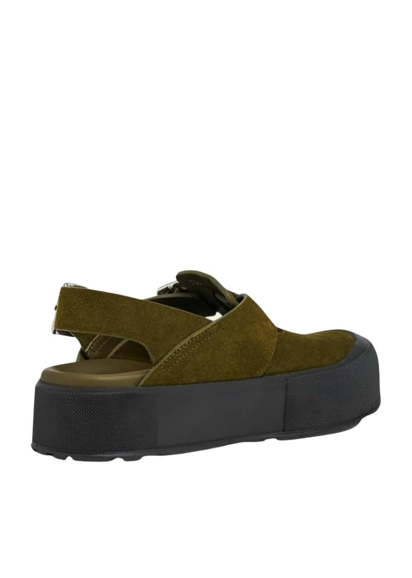 Alexander Mcqueen Olive Green Suede Sandals