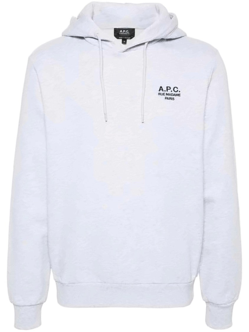 A.P.C. Light Grey Pullover Hoodie With Drawstring Detail