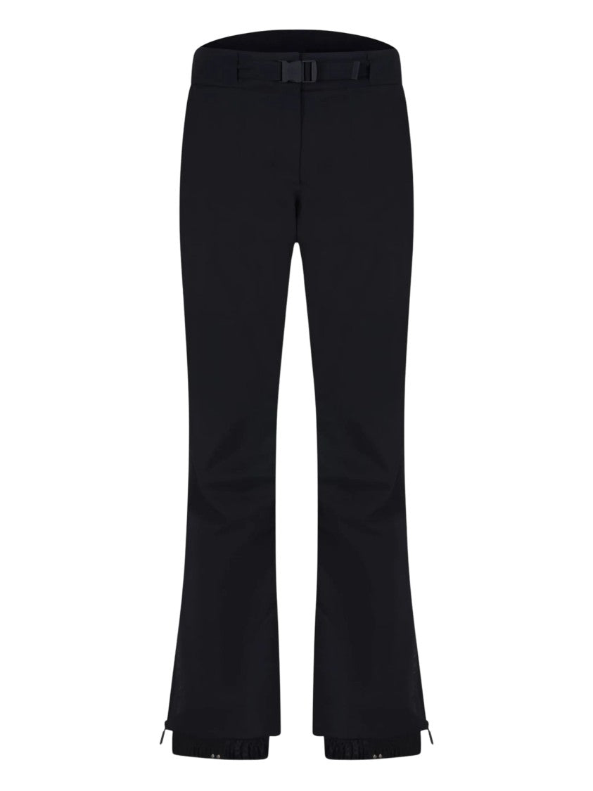 Moncler Grenoble Fitted Black Ski Pants With Adjustable Belt And Zippered Ankle Cuffs