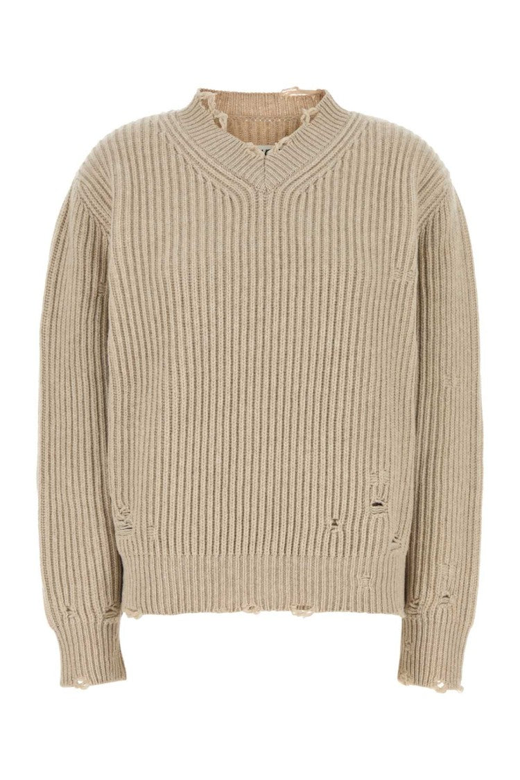 Mm6 By Maison Margiela Sand Wool Blend Sweater