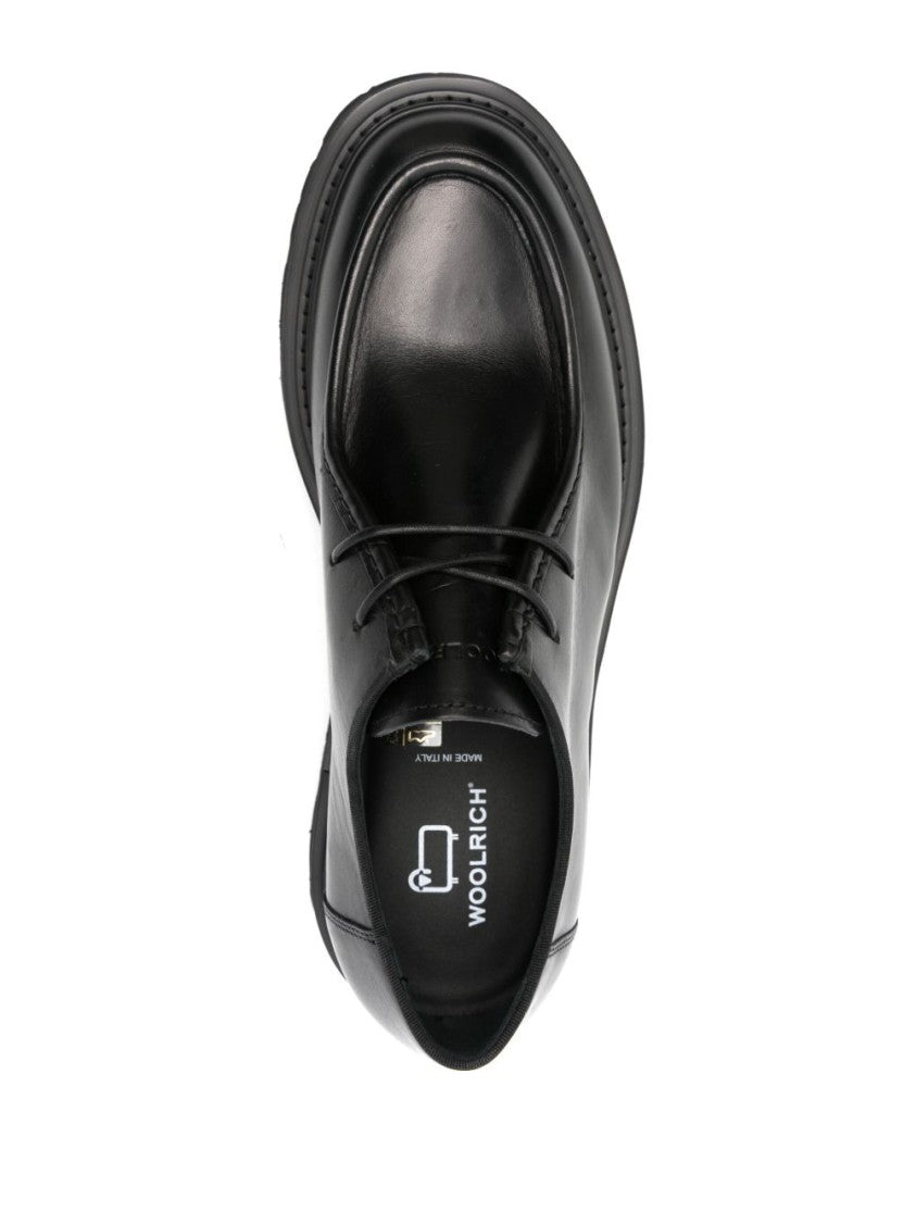 Woolrich Polished Black Calfskin Low Shoes