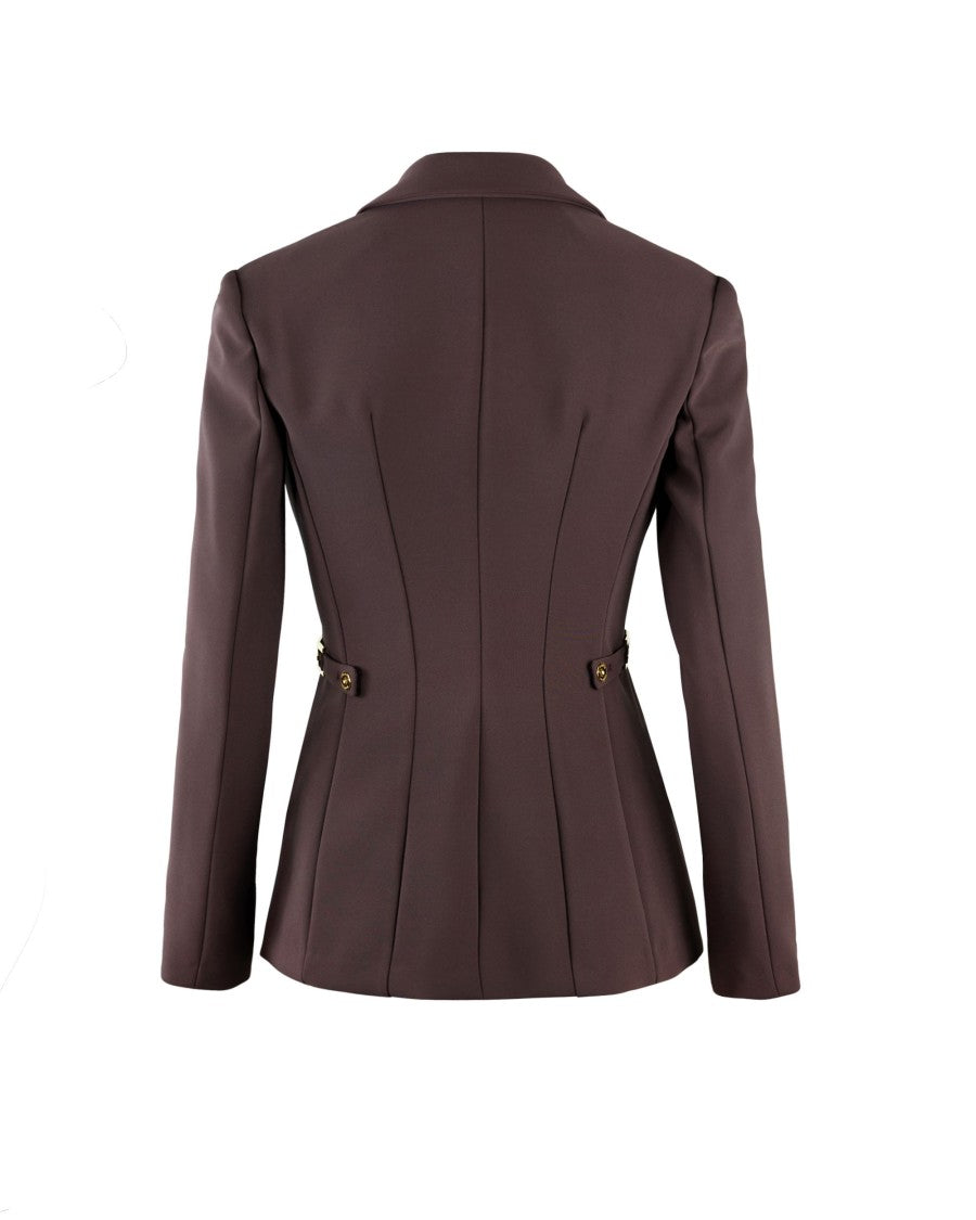 Elisabetta Franchi Burgundy Lightweight Crepe Jacket