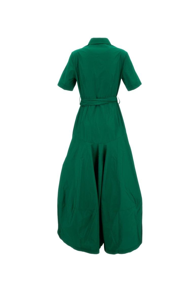Parosh Short-Sleeve Midi Dress With Matching Waist Sash