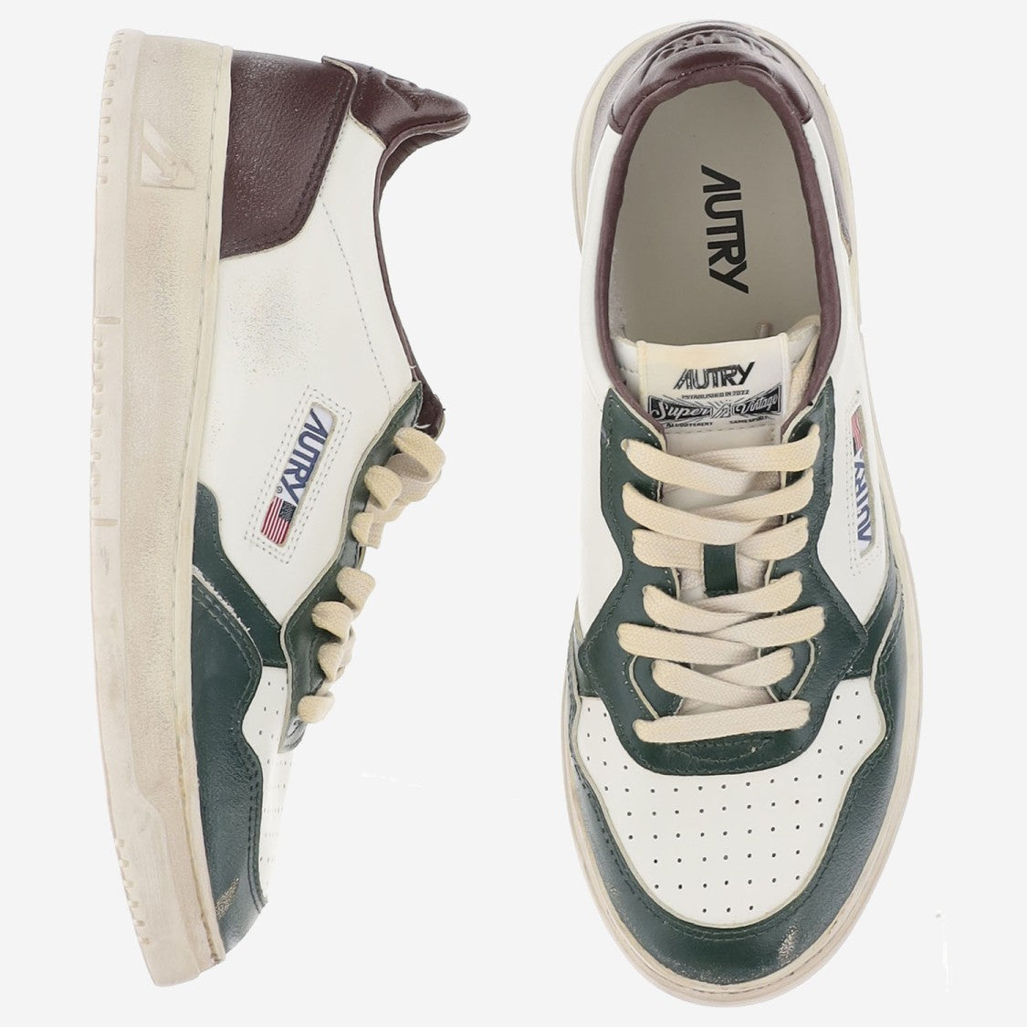Autry Colorblock Leather Low-Top Sneakers With Logo Detailing