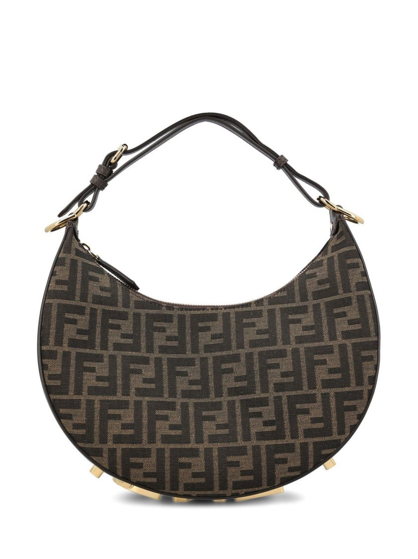 Fendi Crescent-Shaped Shoulder Bag With Monogram Pattern