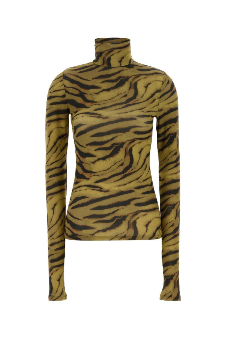 Ganni Printed Stretch Viscose Top