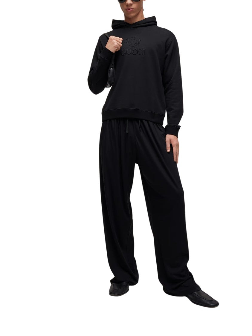 Gucci Hoodie Slim Embossed Logo Slim-Fit Black Hoodie