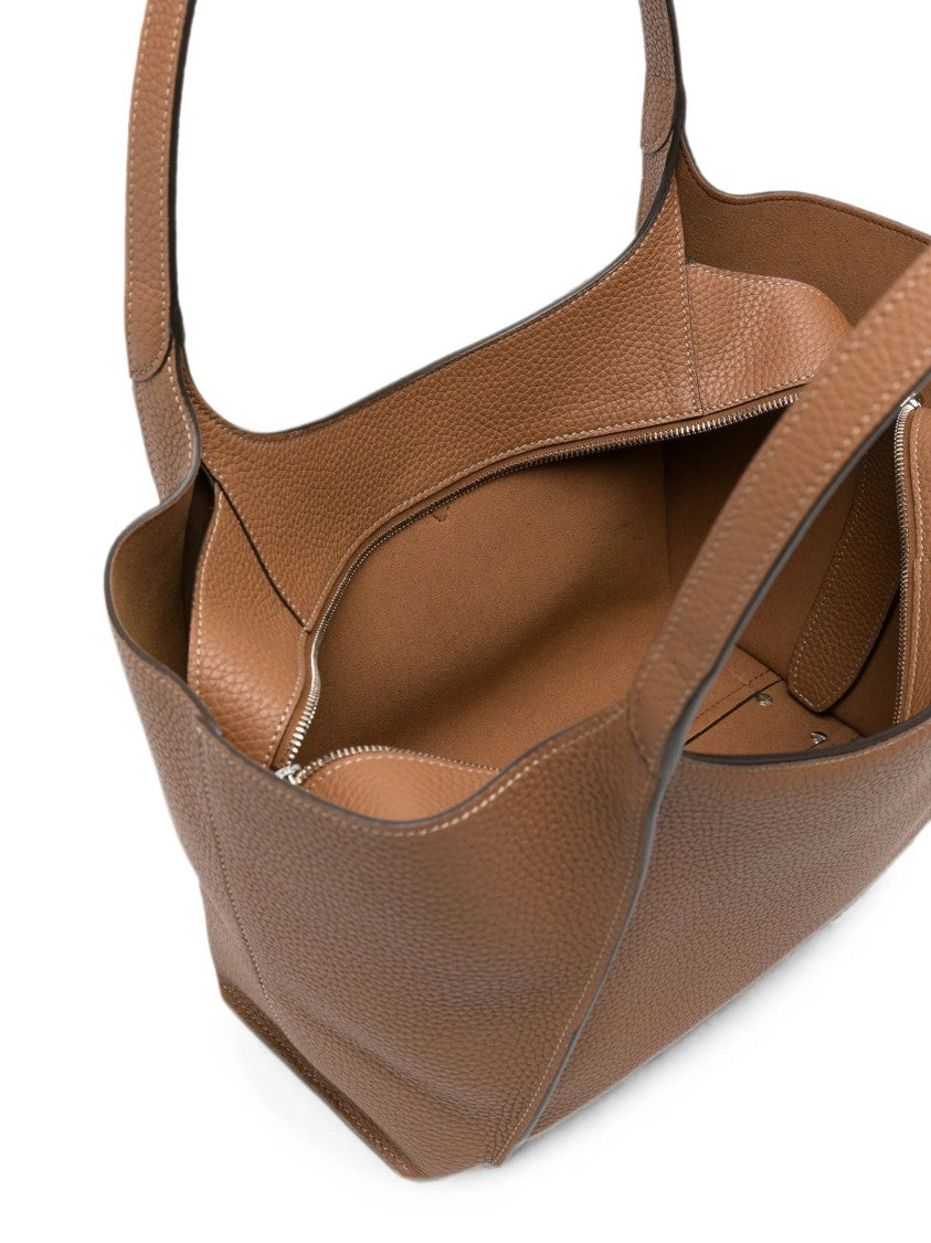 Tod's Structured Pebbled Shoulder Bag With T-Buckle Closure